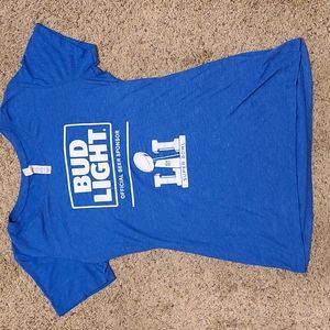 Bud Light NFL Super Bowl Official Beer Sponser Royal Blue Shirt